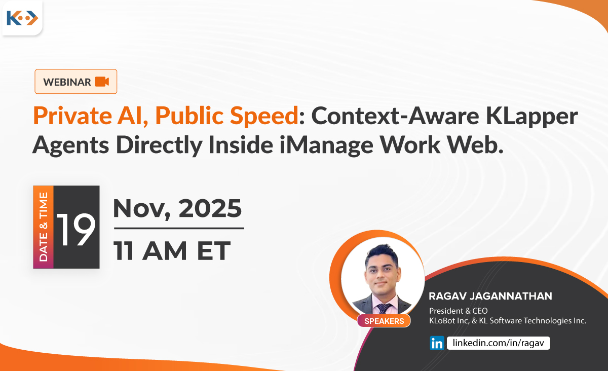 Private AI, Public Speed: Context-Aware KLapper Agents Directly Inside iManage Work Web